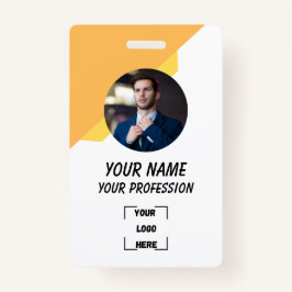 Custom Employee Photo, Bar Code, Logo, Name Badge