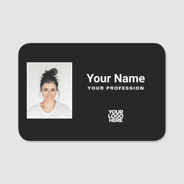 Custom Employee Photo, Logo, Profession Namnbricka (Framsida)
