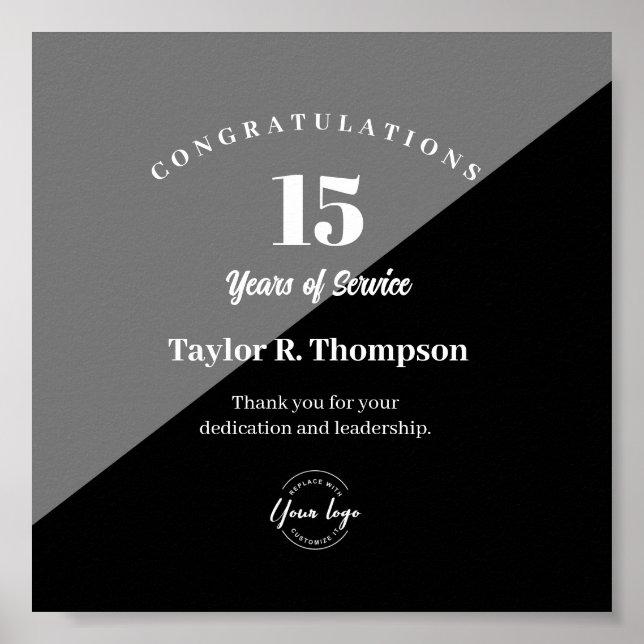 Custom Employee years of service recognition logo Poster (Framsidan)