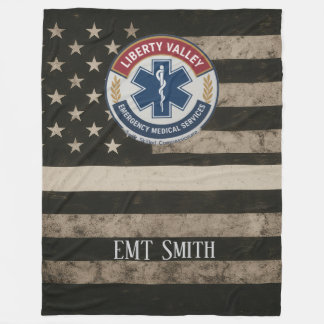 Custom EMT Thin White Line Blanket Fleecefilt