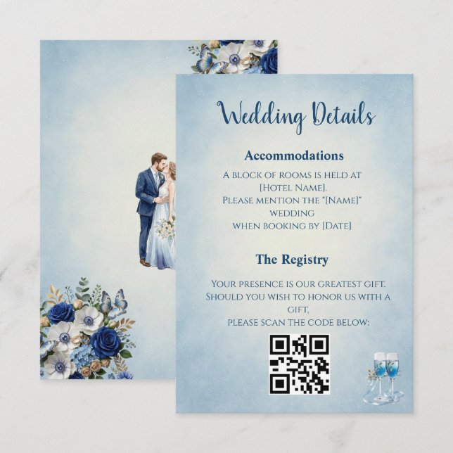 Custom Enclosure & QR Details Card Tilläggskort (Fram/baksida)