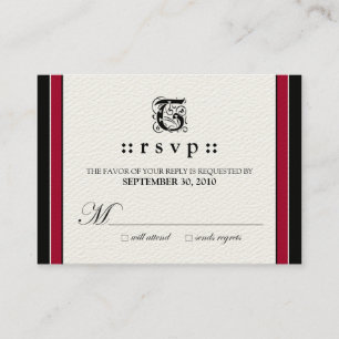 ::custom:: Enkelt Elegant 3,5x2,5" RSVP-kort Tilläggskort