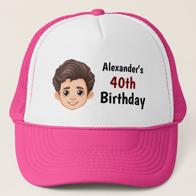 Custom Face 30th 40th 50th 60th 70 Birthday Squad Keps (Framsida)