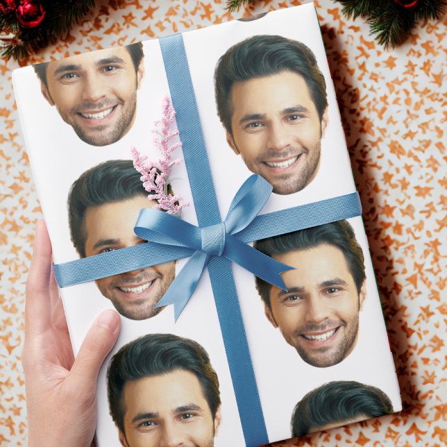Custom Face | Funny Custom Heads Photo Gift Wrap Presentpapper (Skapare uppladdad)