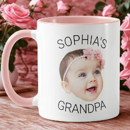 Custom Face Mug, Baby Photo Gift for Grandpa Mugg