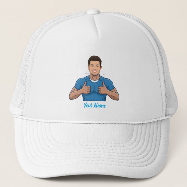 Custom Face & Name Trucker Hat Personalized Summer Keps (Framsida)