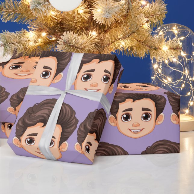 Custom Face Personalized Birthday Wedding Presentpapper (Helgdagar)