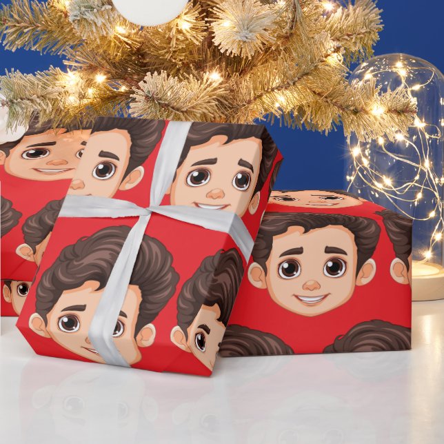 Custom Face Personalized Birthday Wedding Presentpapper (Helgdagar)