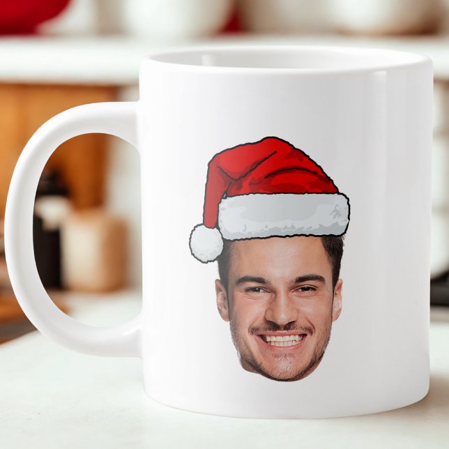 Custom Face Photo Santa Hat Christmas Jumbo Mugg (Skapare uppladdad)