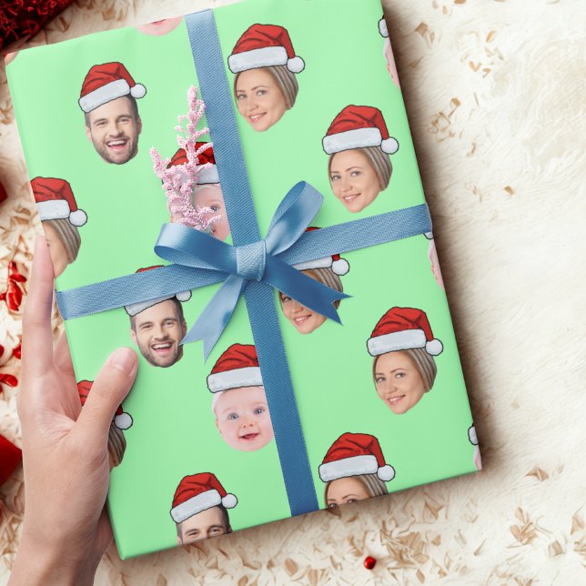 Custom Face Santa Hat Christmas Gift 3 Photos Presentpapper (Skapare uppladdad)