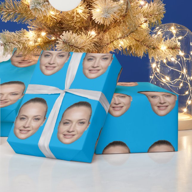 Custom Face Wrapping Paper Personalized Gift  Presentpapper (Helgdagar)