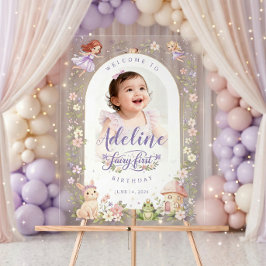 Custom Fairy First Birthday Acrylic Welcome Sign
