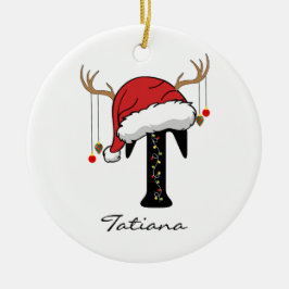 Custom Family Christmas Monogram Ornament for Her