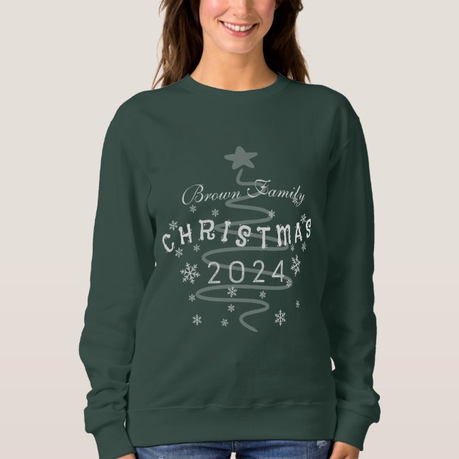Custom Family Christmas T Shirt (Framsida)