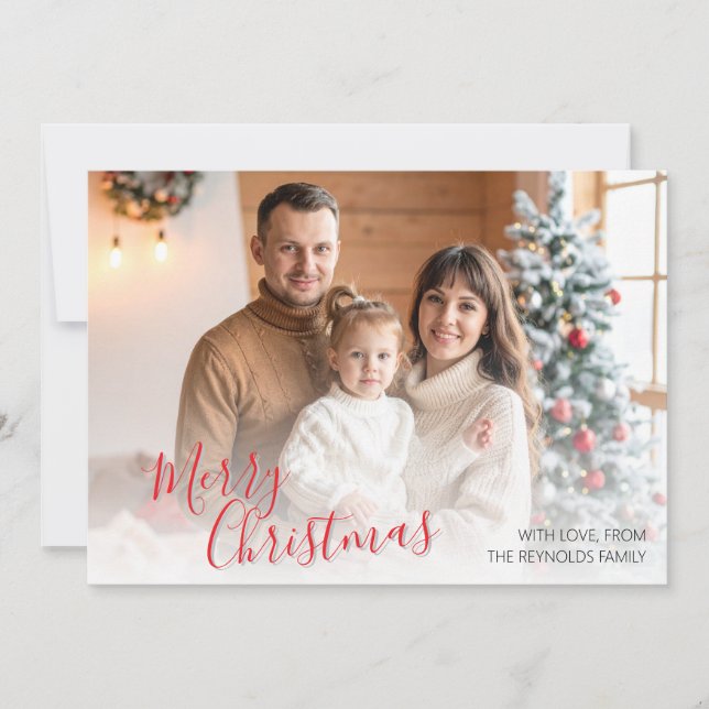 Custom Family Flat Christmas Greeting Card Tack Kort (Framsida)