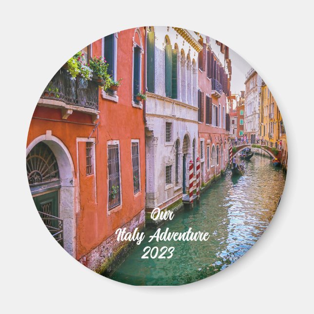 Custom Family Italy Trip Photo Christmas Tree Magnet (Framsidan)