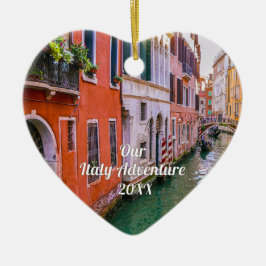Custom Family Italy Trip Photo Julgransprydnad Keramik