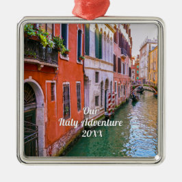 Custom Family Italy Trip Photo Julgransprydnad Metall