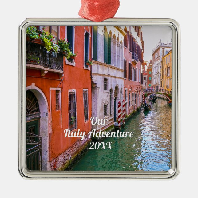 Custom Family Italy Trip Photo  Julgransprydnad Metall (Framsidan)