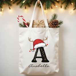 Custom Family Monogram Christmas Tote Bag for Her Tygkasse