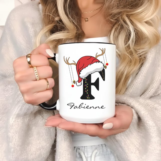 Custom Family Monogram Holiday Mug for Friends Mugg (personalized Christmas mug, Christmas alphabet mug, family monogram mug, holiday coffee mug,)
