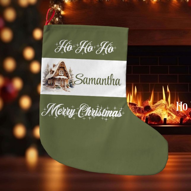 Custom Family Name Christmas Stocking Stor Julstrumpa (Custom Family Name Christmas Stocking)