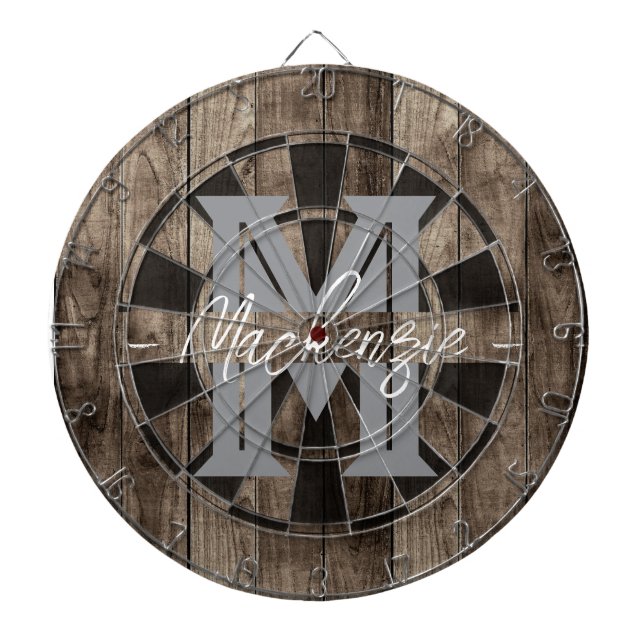 Custom Family Name Monogram Dart Board Darttavla (Framsidan)