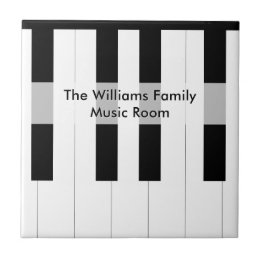 Custom Family Name Piano Keys Music Room Kakelplatta