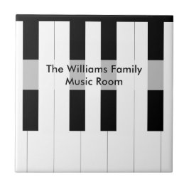 Custom Family Name Piano Keys Music Room Kakelplatta