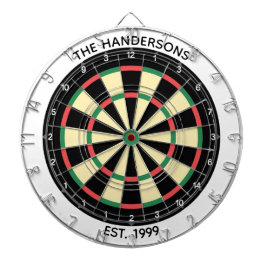 Custom Family Name Rustic Dartboard Darttavla