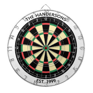 Custom Family Name Rustic Dartboard Darttavla