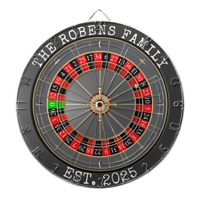 Custom Family Name Rustic Dartboard Darttavla (Framsidan)