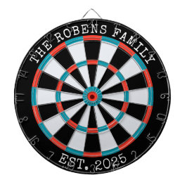 Custom Family Name Rustic Dartboard Darttavla