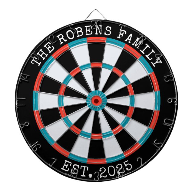 Custom Family Name Rustic Dartboard Darttavla (Framsidan)