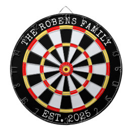 Custom Family Name Rustic Dartboard Darttavla