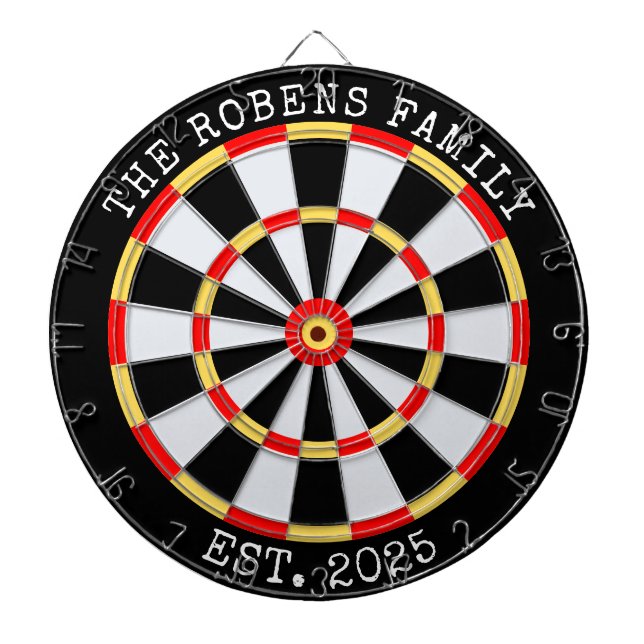 Custom Family Name Rustic Dartboard Darttavla (Framsidan)