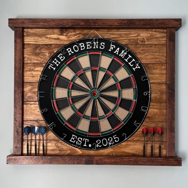Custom Family Name Rustic Dartboard Darttavla (Skapare uppladdad)