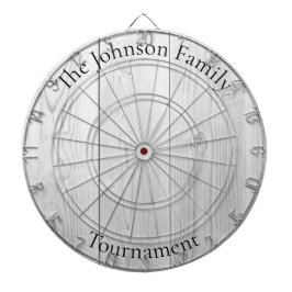 Custom Family Name Rustic Wood Look Dartboard Darttavla