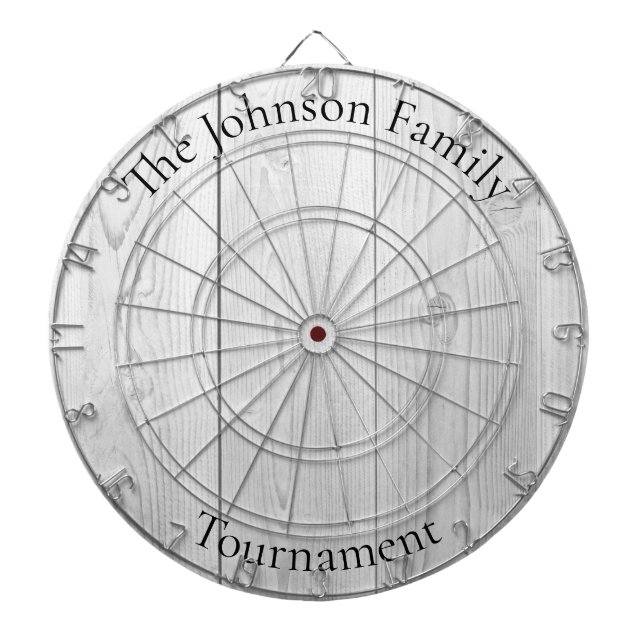 Custom Family Name Rustic Wood Look Dartboard Darttavla (Framsidan)