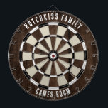 Custom Family Name Unique Darttavla<br><div class="desc">Elevate your game nights with our custom family wood effect dartboard, designed to bring a personal touch to your home. This unique dartboard allows you to proudly display your family name and location, making it not just a game but a cherished family heirloom. Ideal for gatherings, backyard parties, or simply...</div>
