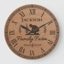 Custom Family Name Wall Clock – Family Farm  Stor Klocka