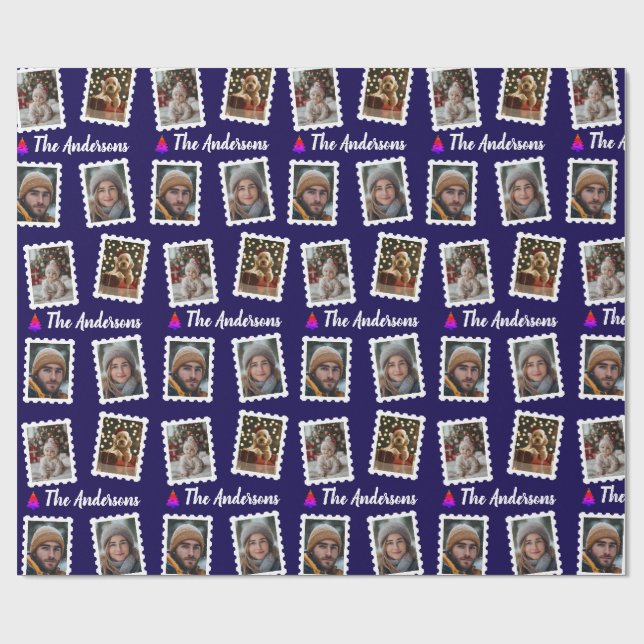 Custom Family of Four Christmas  Presentpapper (Platt)