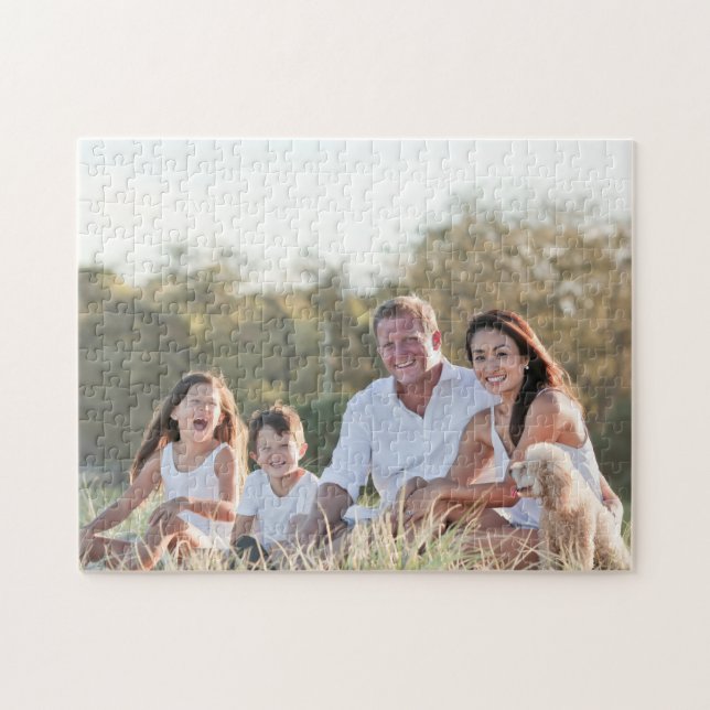 Custom family photo add photo stylish personalized pussel (Horisontell)