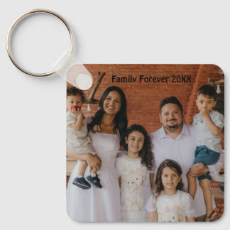 Custom Family Photo Aluminum Circle Keepsake Nyckelring