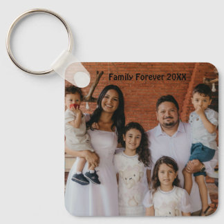 Custom Family Photo Aluminum Circle Keepsake Nyckelring