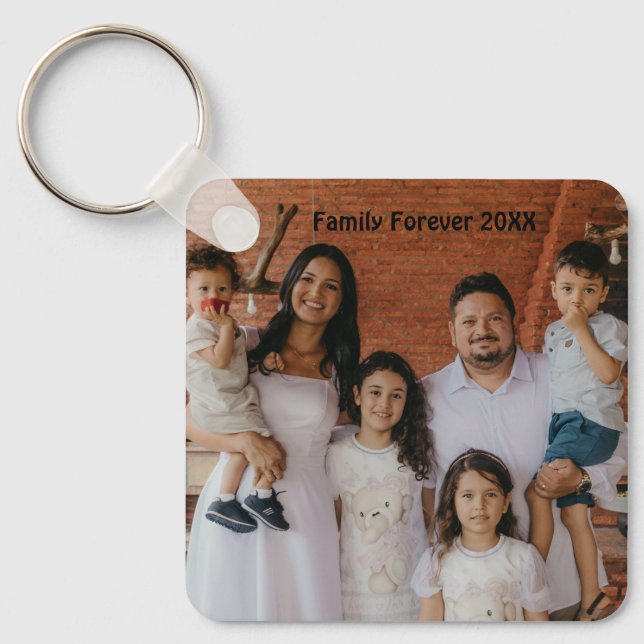 Custom Family Photo Aluminum Circle Keepsake Nyckelring (Framsida)