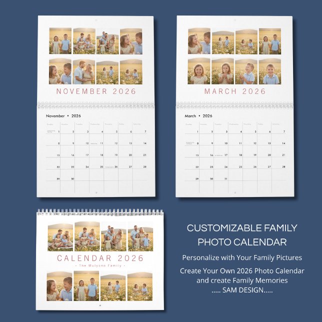 Custom Family Photo Calendar 2026 Kalender (Skapare uppladdad)