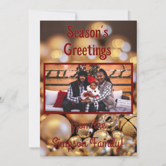 Custom Family Photo Christmas Card Julkort