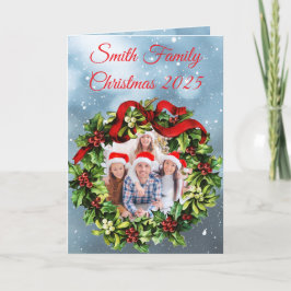 Custom Family Photo Christmas Card Kort