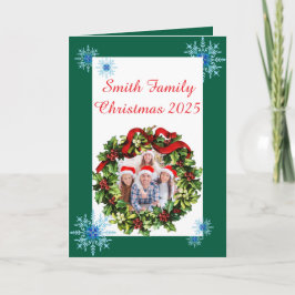 Custom Family Photo Christmas Card Kort